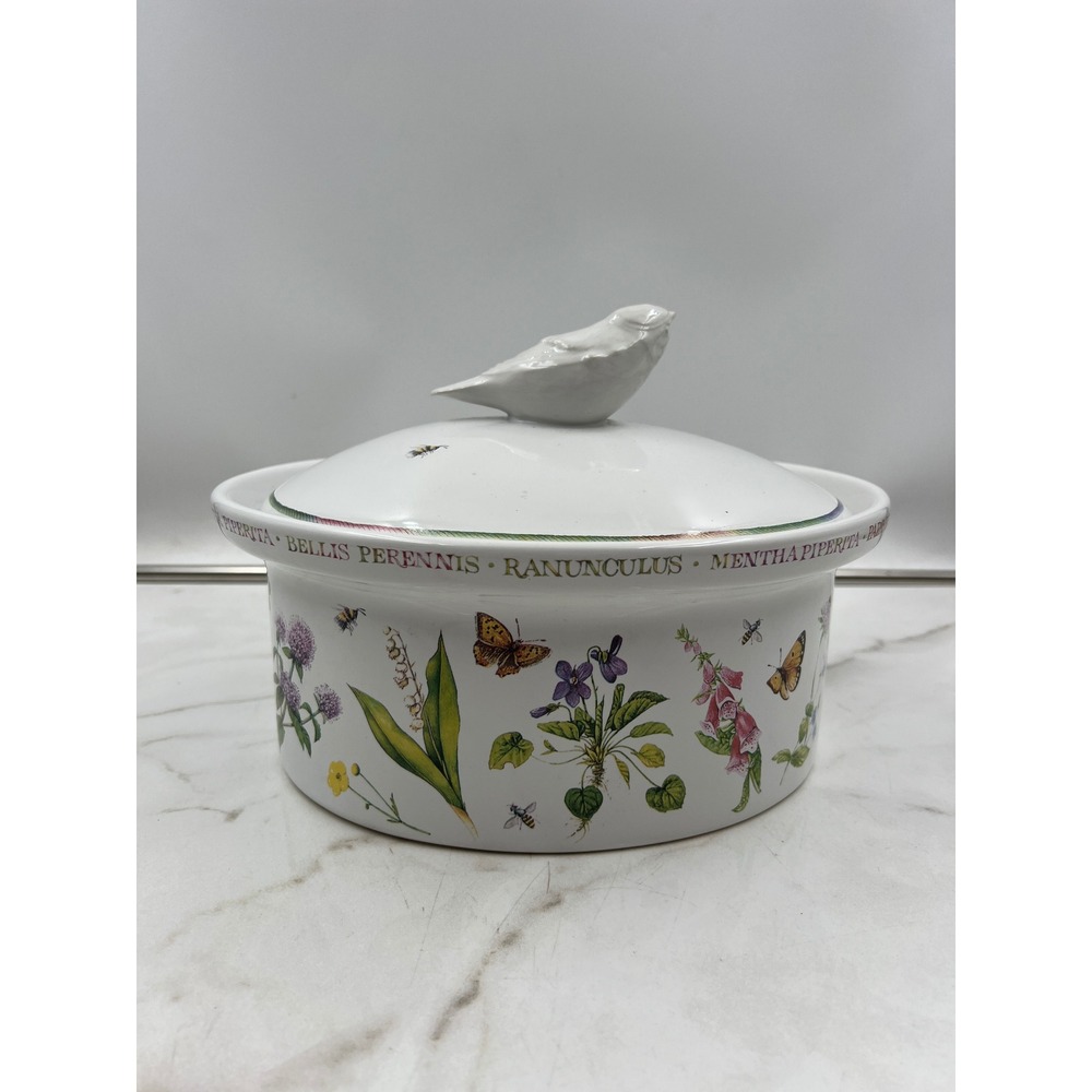Marjolein Bastin Wildflower Meadow Ceramic Casserole Dish Bird Lid Oval Baker